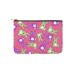 Bright Bunny Rabbit Pattern Carry-All Pouch 9.5''x6''