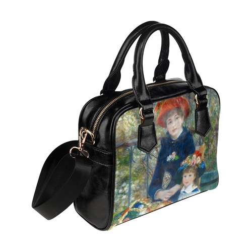 Renoir Two Sisters Terrace Floral Fine Art Shoulder Handbag (Model 1634)