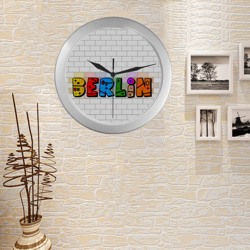 Berlin by Popart Lover Silver Color Wall Clock