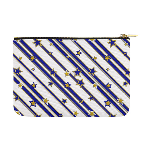 STARS & STRIPES blue gold white Carry-All Pouch 12.5''x8.5''