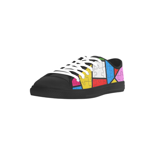 Puzzle by Popart Lover Aquila Microfiber Leather Women's Shoes/Large Size (Model 031)