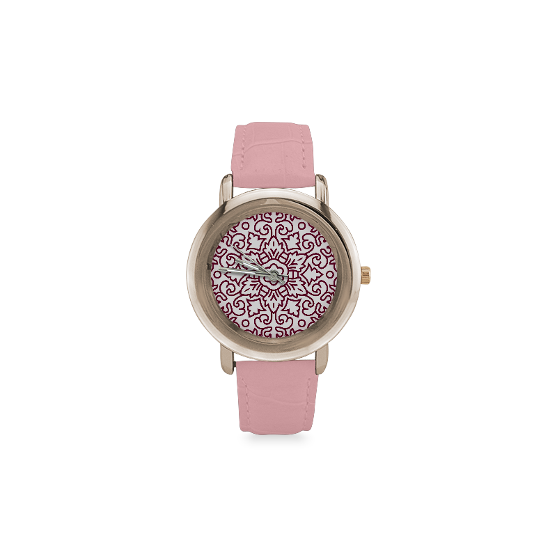 Exclusive designers watches. Design by ARt guothova! Women's Rose Gold Leather Strap Watch(Model 201)