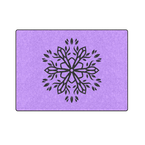 Designers blanket for bed. Purple edition with Mandala art. ECO COLLECTION Blanket 58"x80"