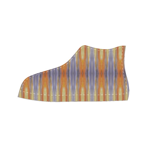 Gray Orange Stripes Pattern Women's Classic High Top Canvas Shoes (Model 017)