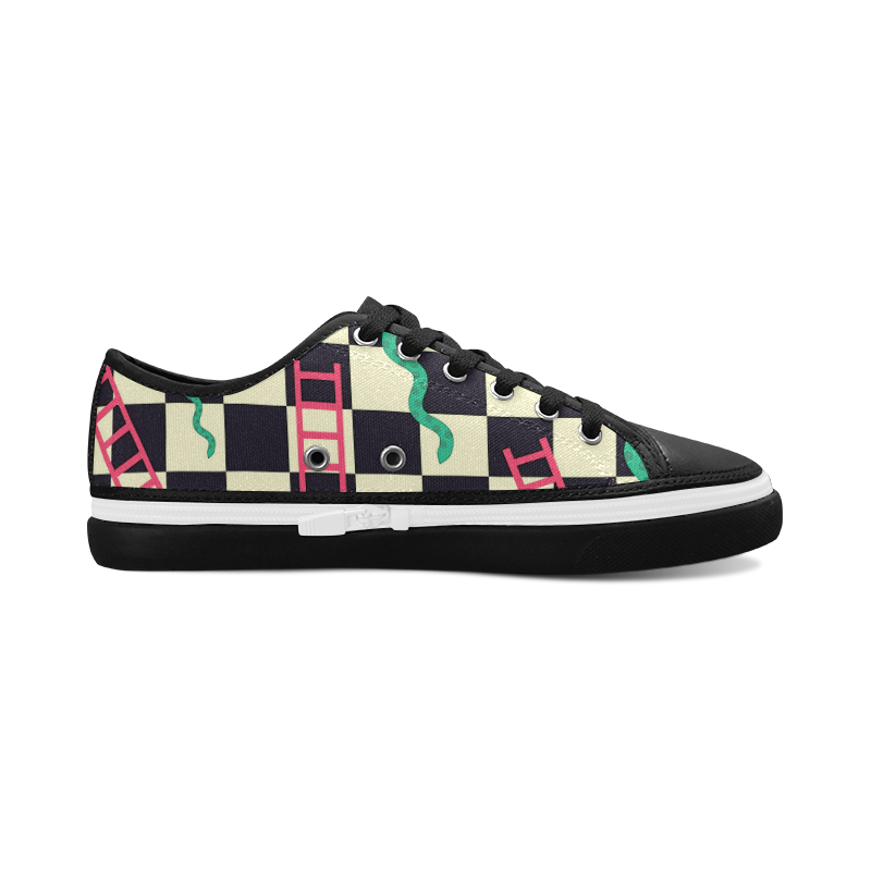 Snakes and Ladders Game Women's Canvas Zipper Shoes/Large Size (Model 001)