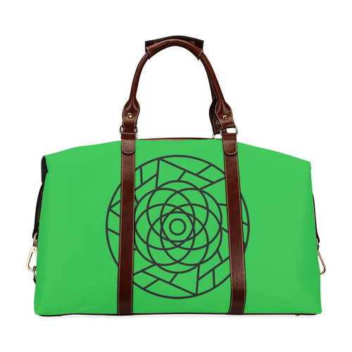 New in shop : Exclusive designers bag with Mandala art. Black - green Classic Travel Bag (Model 1643)