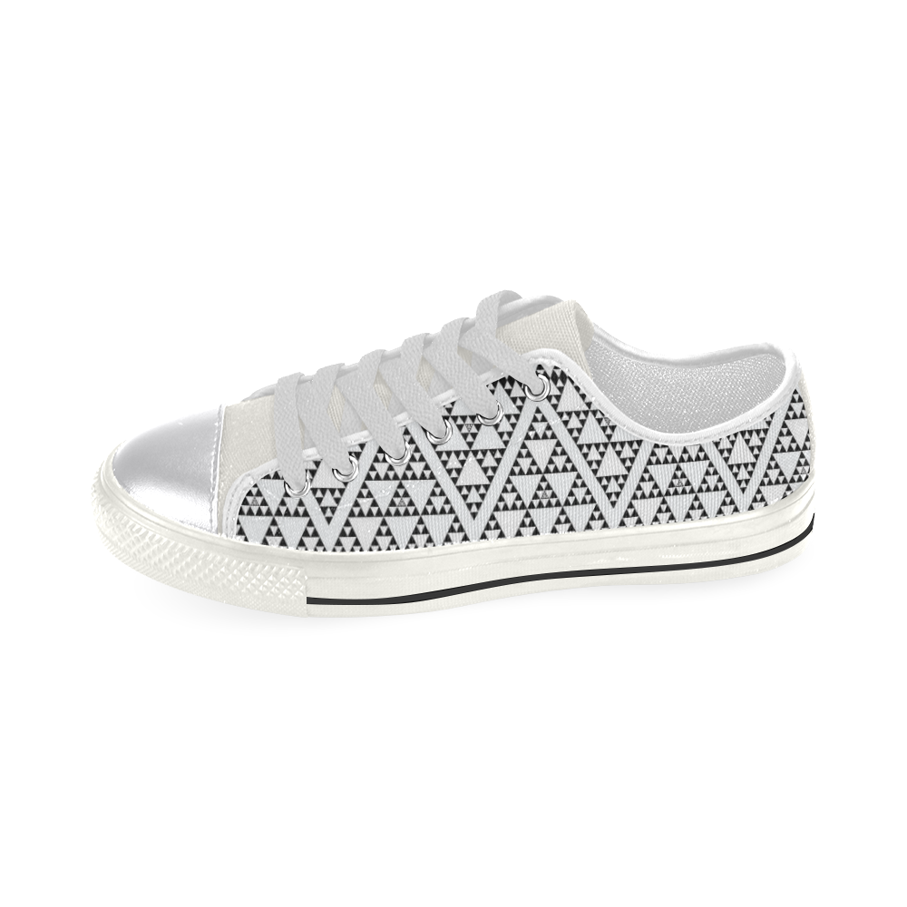 triangles in triangles pattern Canvas Women's Shoes/Large Size (Model 018)