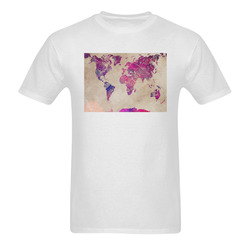 world map Men's T-Shirt in USA Size (Two Sides Printing)