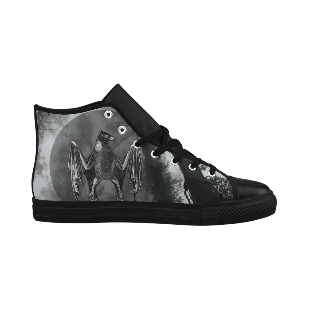 collage_ The The Nightfall _ Gloria Sánchez Aquila High Top Microfiber Leather Men's Shoes/Large Size (Model 032)
