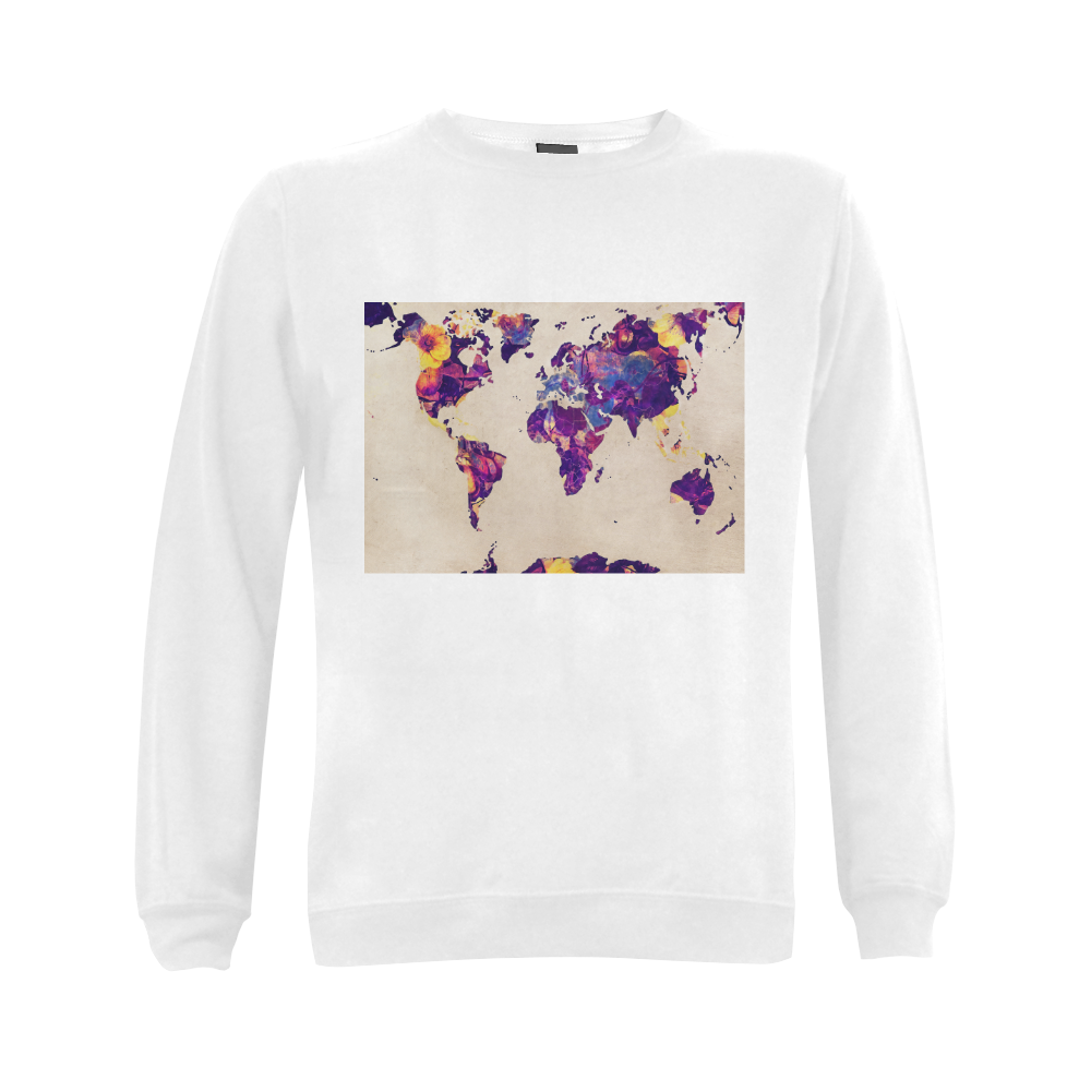 world map Gildan Crewneck Sweatshirt(NEW) (Model H01)