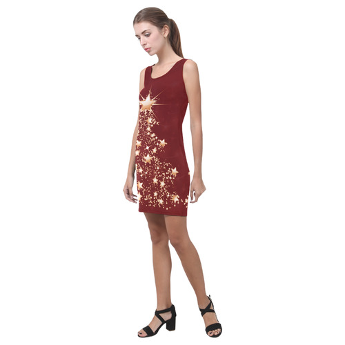 Red Golden Christmastree - Christmas Medea Vest Dress (Model D06)