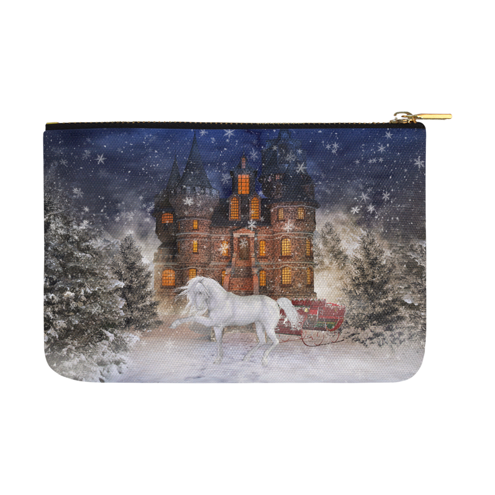 Christmas time A Horse in a dreamy Winterlandscape Carry-All Pouch 12.5''x8.5''