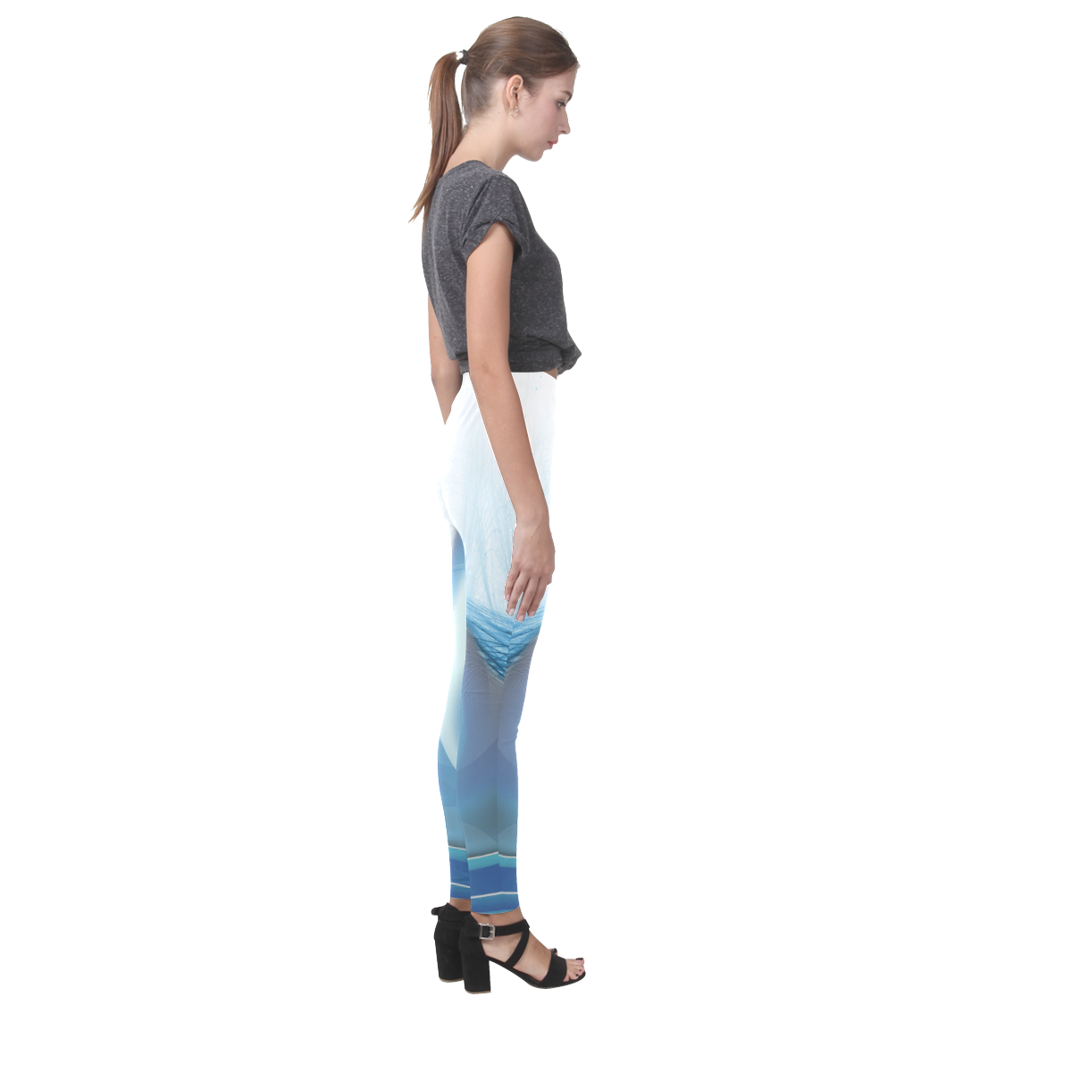 blue vibration abstract Cassandra Women's Leggings (Model L01)