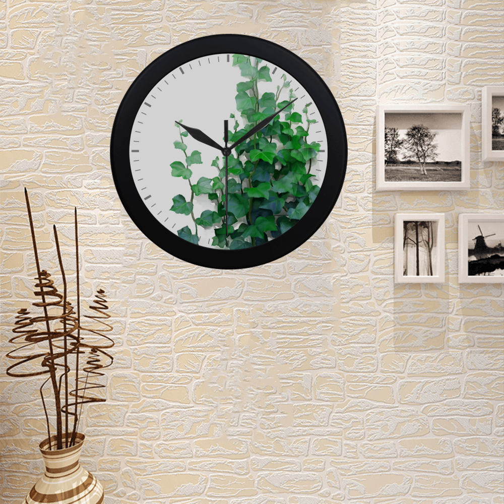 Watercolor Ivy - Vines Circular Plastic Wall clock