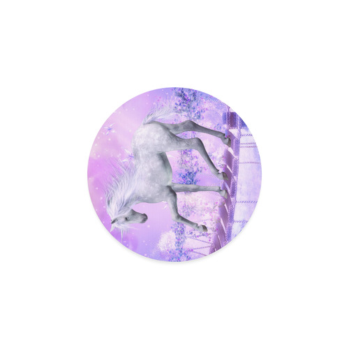 pink unicorn Round Coaster