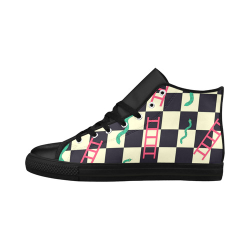 Snakes and Ladders Game Aquila High Top Microfiber Leather Women's Shoes (Model 032)