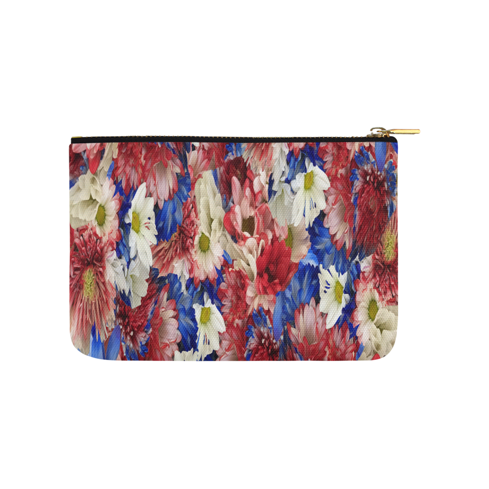 Red White Blue Flora Carry-All Pouch 9.5''x6''
