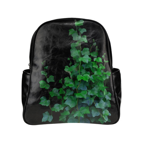 Watercolor Ivy - Vines Multi-Pockets Backpack (Model 1636)