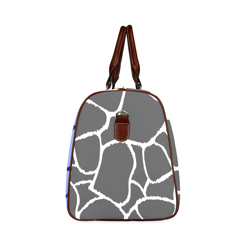 Luxury travel bag Giraffe Art / blue exclusive fashion Edition. Shop Now! Waterproof Travel Bag/Large (Model 1639)