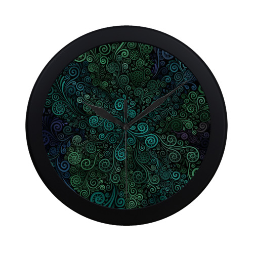 Turquoise 3D Rose Circular Plastic Wall clock