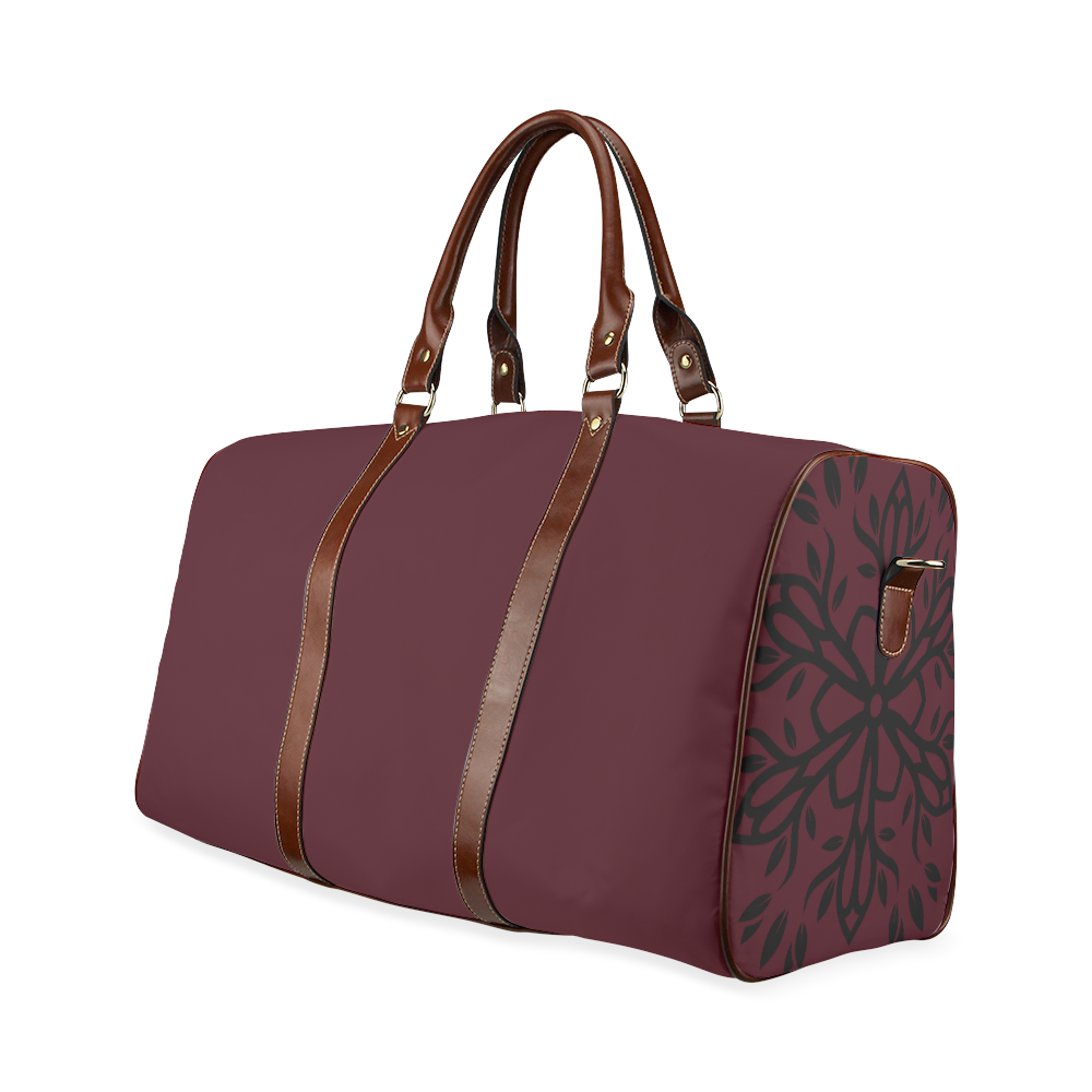 New in shop : Designers bag with hand-drawn Mandala art. Brown edition Waterproof Travel Bag/Small (Model 1639)