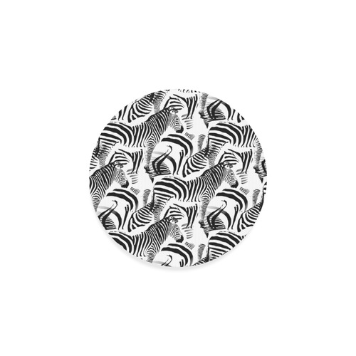Black & White Zebra Stripes Round Coaster