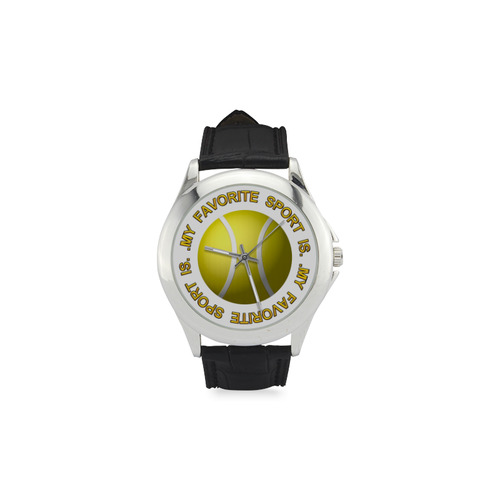 My Favorite Sport is Tennis Women's Classic Leather Strap Watch(Model 203)