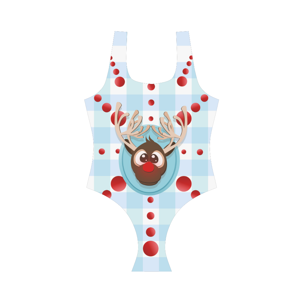 Rudolph the Red Nose Reindeer v1 Vest One Piece Swimsuit (Model S04)