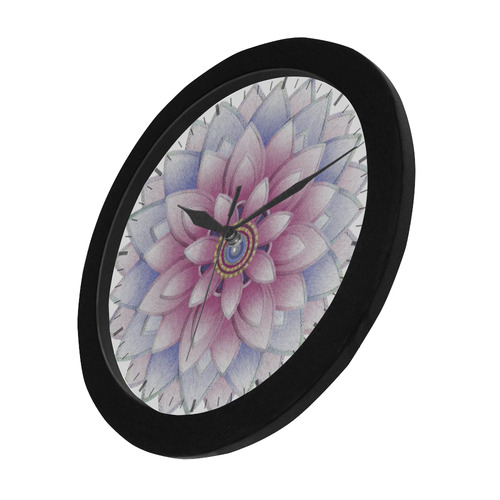 ornament pink, blue Circular Plastic Wall clock