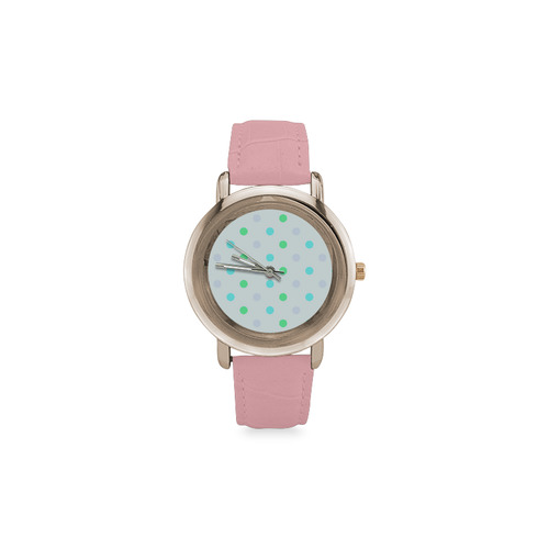 New in shop. Vintage designers Watches with cute dots Women's Rose Gold Leather Strap Watch(Model 201)
