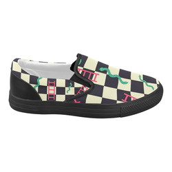 Snakes and Ladders Game Women's Slip-on Canvas Shoes (Model 019)