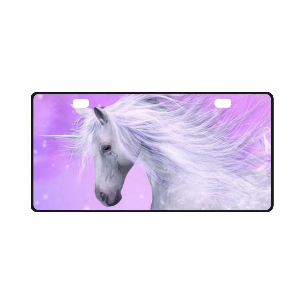 pink unicorn License Plate
