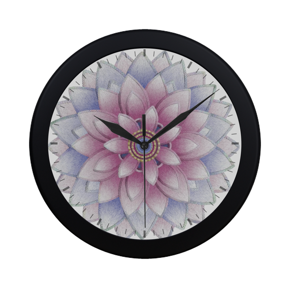ornament pink, blue Circular Plastic Wall clock