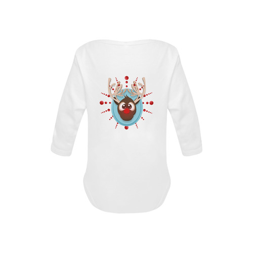 Rudolph the Red Nose Reindeer v1 Baby Powder Organic Long Sleeve One Piece (Model T27)