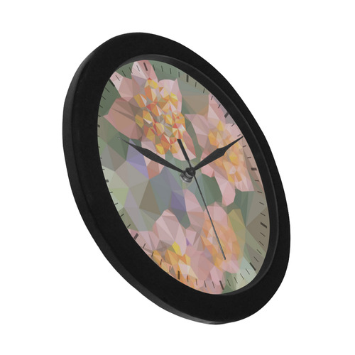 Low Poly Flowers Circular Plastic Wall clock