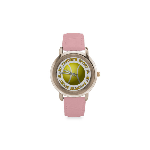My Favorite Sport is Tennis Women's Rose Gold Leather Strap Watch(Model 201)