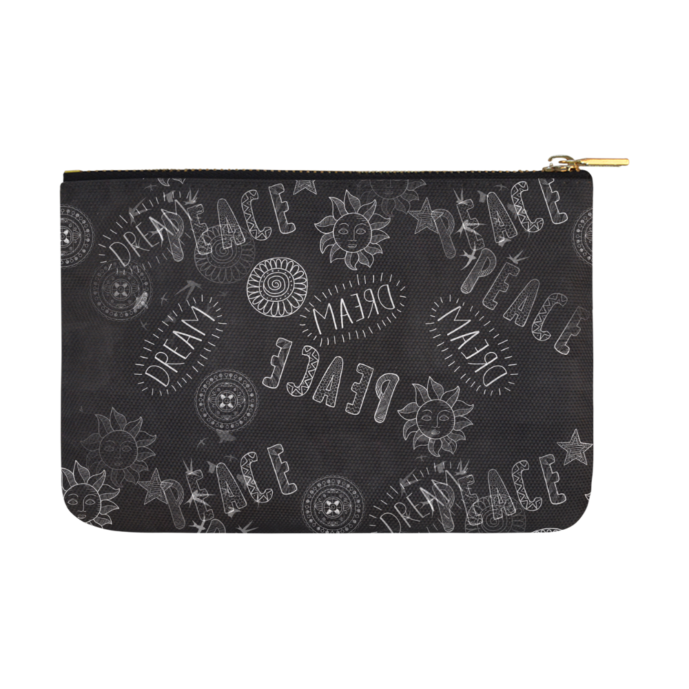 Dream On Peace On Chalkboard Carry-All Pouch 12.5''x8.5''