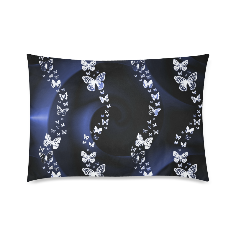 Blue Butterflies Custom Zippered Pillow Case 20"x30"(Twin Sides)