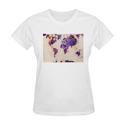 world map Sunny Women's T-shirt (Model T05)