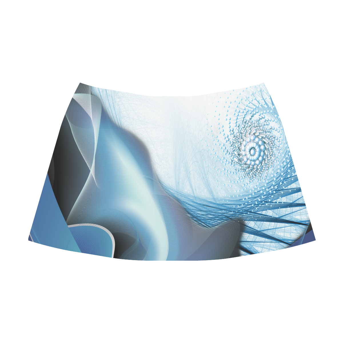 blue vibration abstract Mnemosyne Women's Crepe Skirt (Model D16)