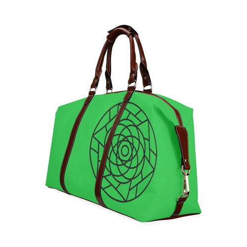 New in shop : Exclusive designers bag with Mandala art. Black - green Classic Travel Bag (Model 1643)