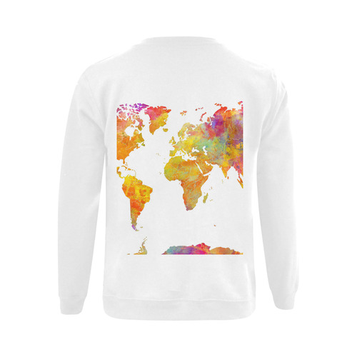 world map Gildan Crewneck Sweatshirt(NEW) (Model H01)