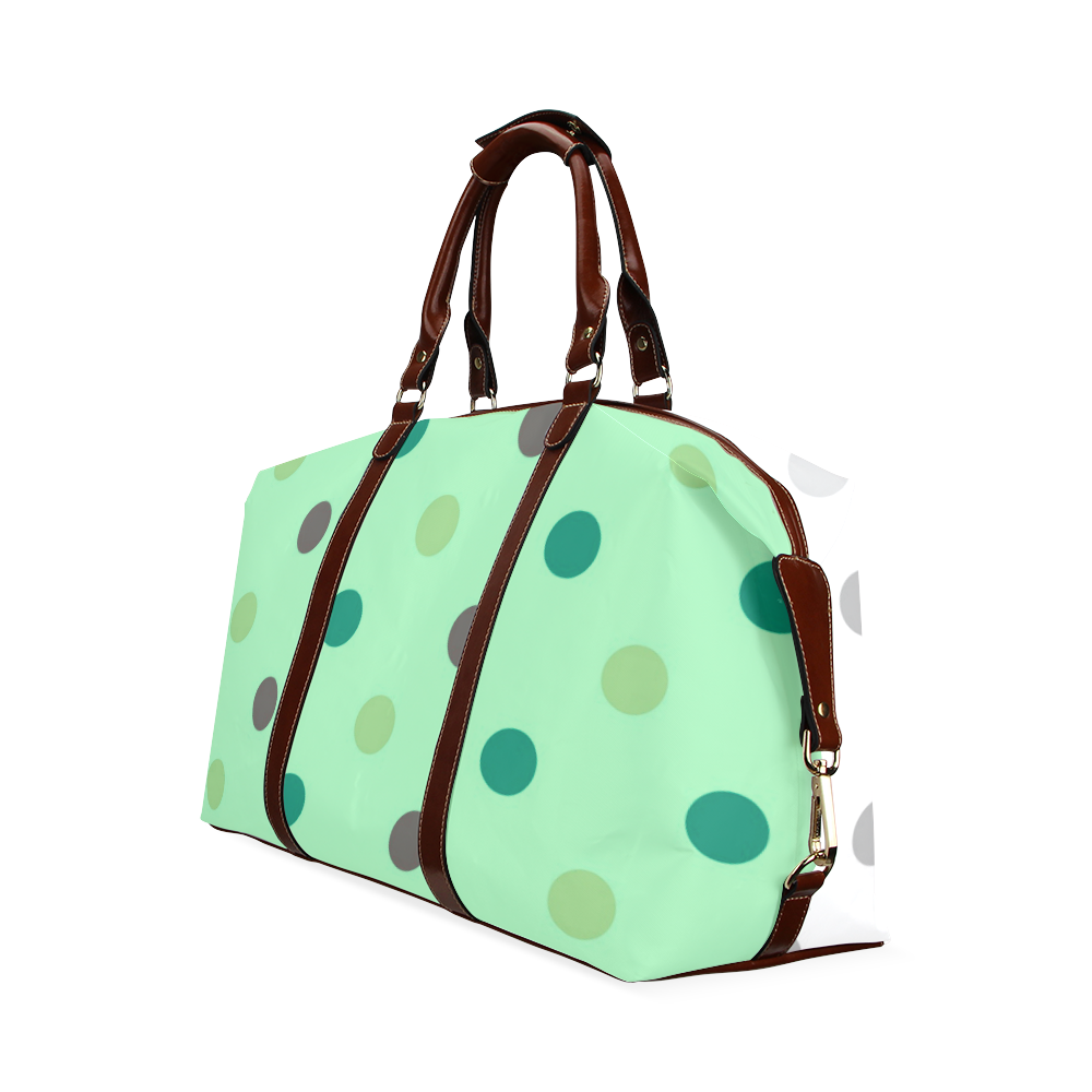 Exclusive designers bag with Dots / green and grey! Classic Travel Bag (Model 1643) Remake