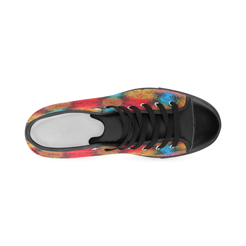 Colorful Goa Tapestry Painting Women's Classic High Top Canvas Shoes (Model 017)