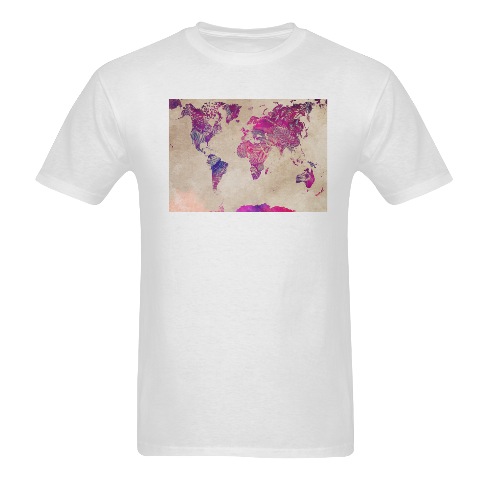 world map Sunny Men's T- shirt (Model T06)