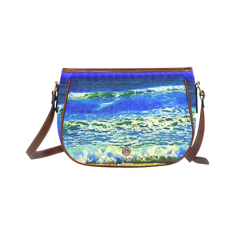 Blue Ocean Waves Saddle Bag/Large (Model 1649)