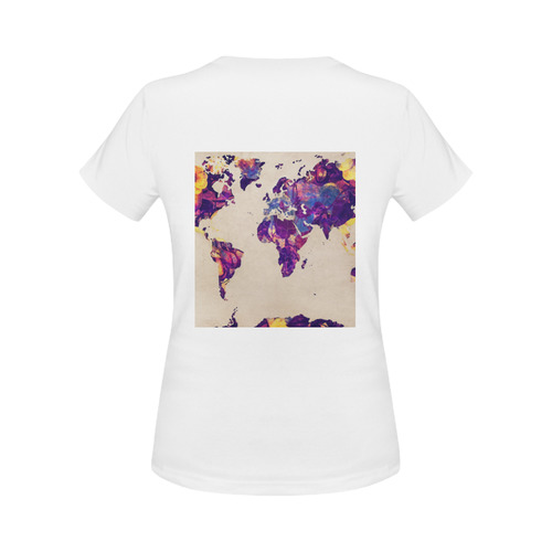 world map Women's Classic T-Shirt (Model T17）