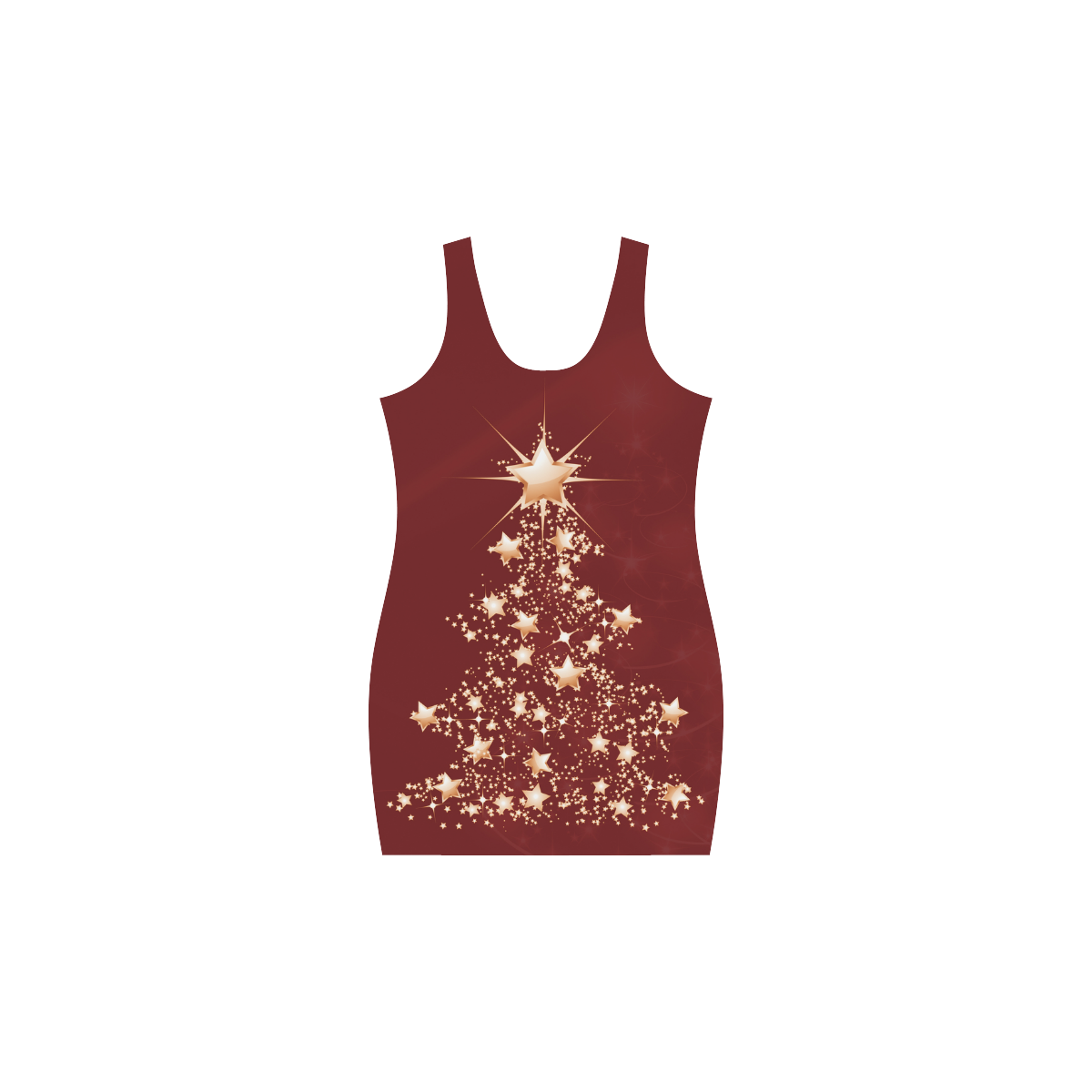 Red Golden Christmastree - Christmas Medea Vest Dress (Model D06)
