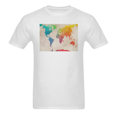 world map Sunny Men's T- shirt (Model T06)