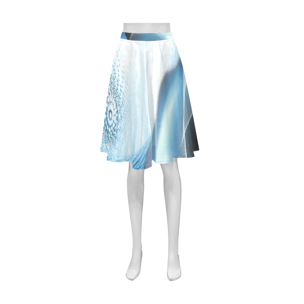 blue vibration abstract Athena Women's Short Skirt (Model D15)